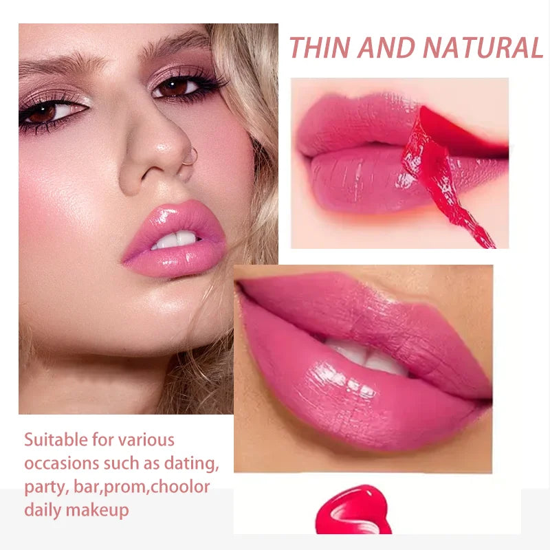Matte Peel Off Lip Gloss - Waterdichte Tattoo Lippenstift met Overdracht Weerstand - Natuurlijke Roze Tint voor Moeiteloze Contour