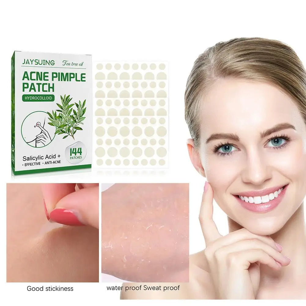 144 Heldere Acne Puistpleisters met Hydrocolloïd, Versterkt met Salicylzuur en Tea Tree Olie om Ontstoken Uitbarstingen te Kalmeren en Witte Punkten te Verbeteren