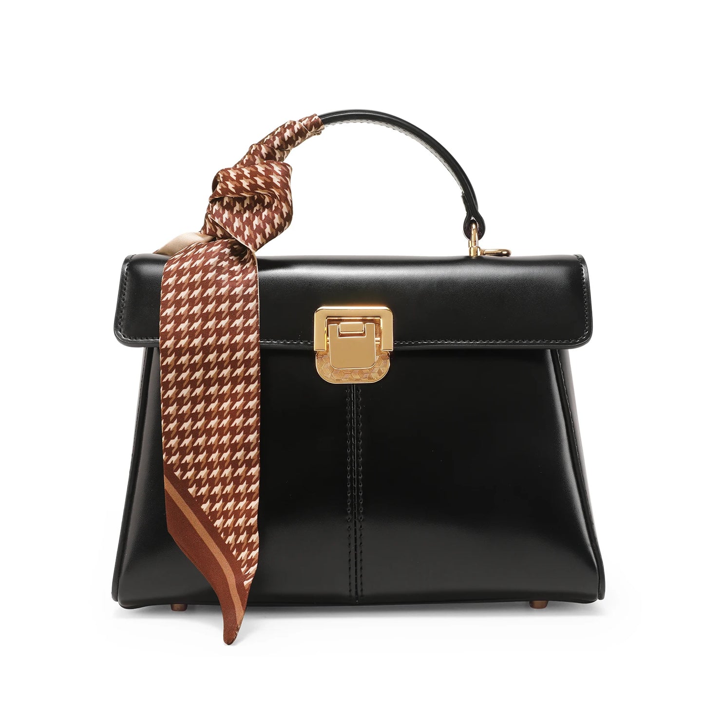 Chic & Veelzijdige ITAMOOD Echt Leren Handtas: Luxe Dames Schoudertas met Stylish Sjaal Detail