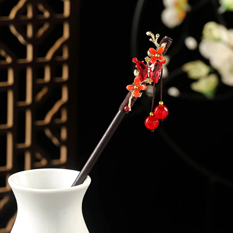 Elegante Handgemaakte Vintage Chinese Haarkammen - Luxe Bloemige Haarspelden voor Huwen en Speciale Evenementen