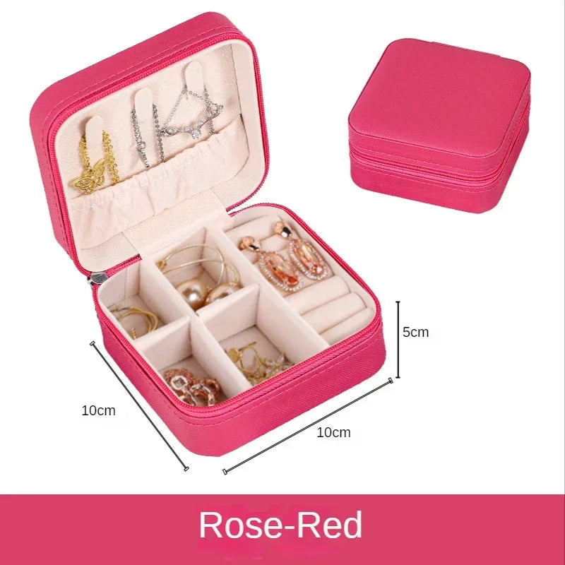Elegante Draagbare Leren Sieraden Organiser & Reisdoos - Perfect om Je Schatten Veilig en Stylistisch te Houden!