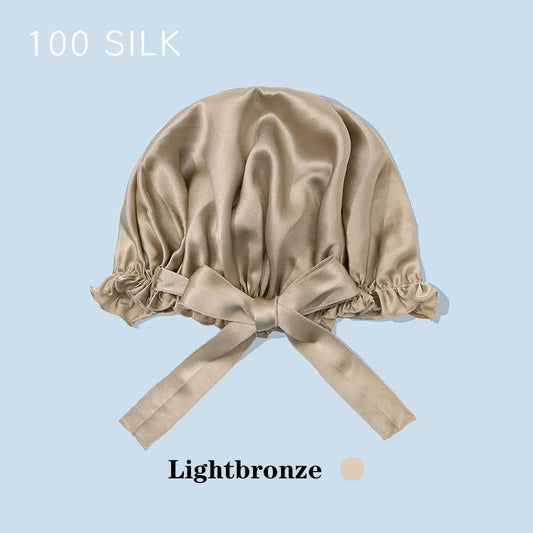 22 Momme 100% Mulberry Silk Bonnet Hair Wrap for Sleeping, Adjustable Silk Scrunchies Sleep Cap for Women Men Hair Care
