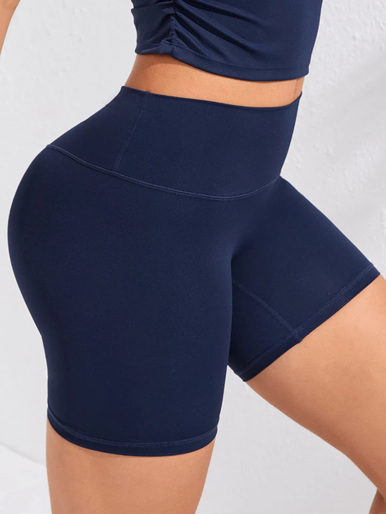 Stijlvolle Hoge Taille Sport Shorts voor Vrouwen - Sneldrogende Fitness Leggings voor Zomertrainingen en Actieve Avonturen!