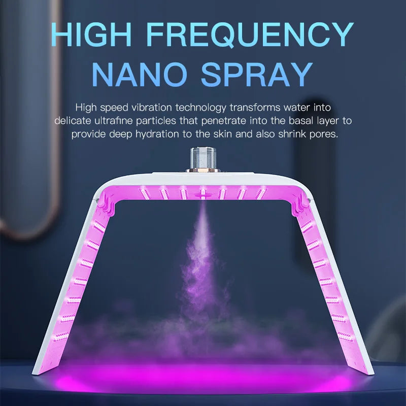 Ultimate 7-kleur Vouwbare LED Gezichtsmasker met PDT Koude Nano Water Spray – Jouw Thuis Spa Oplossing!