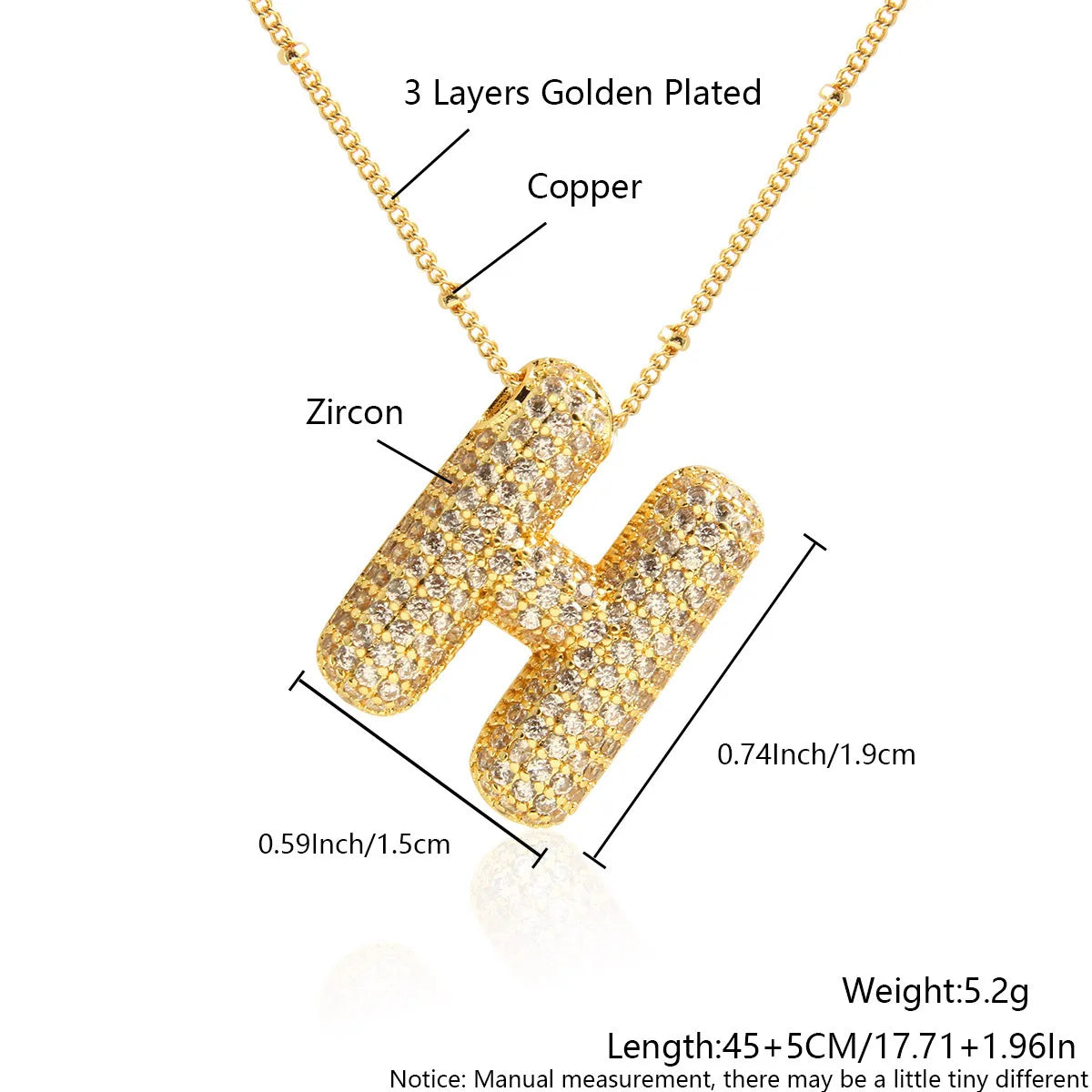 Prachtige Luxe Zirkon Kristal 26 Engelse Letters RVS Kettingen voor Vrouwen – Trendy Choker Ketting Sieraden Groothandel