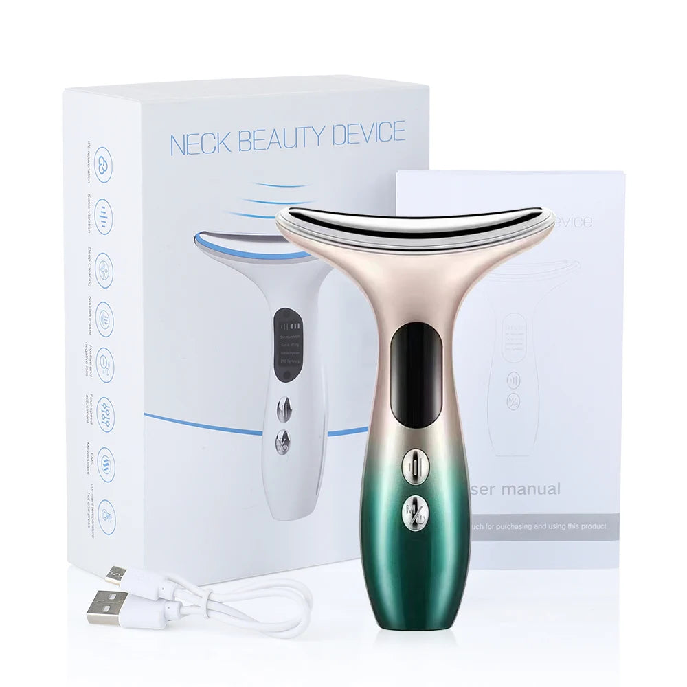 Geavanceerd EMS Micro-Current Huidverzorgingsapparaat voor Nek en Gezicht voor LED IPL Huidverjonging, Vermindering van Dubbele Kin en Verstevigende Gezichtsmassage!