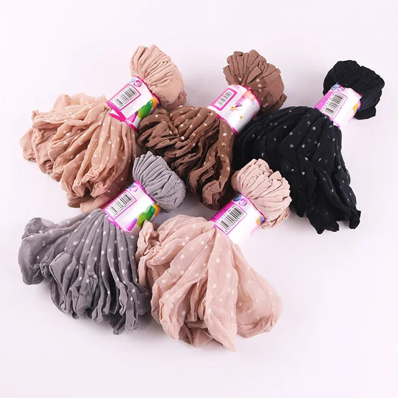 Chic Zwarte Punt Transparante Sokken - Ultra-Dunne Elastische Kristallen Zijde Enkel Sokken voor Vrouwen - Perfect voor Zomer Mode!