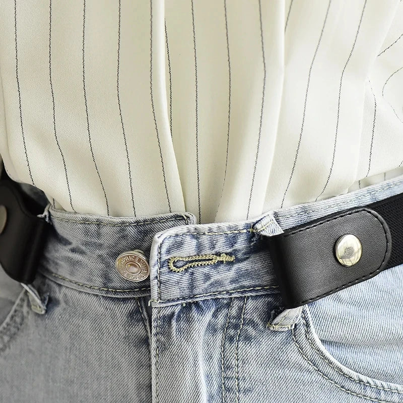 Veelzijdige Elastische Tailleband zonder Gesp voor Jeans en Jurken - Comfortabel, Geen Bult, Gemakkelijk te Gebruiken voor Zowel Mannen als Vrouwen!
