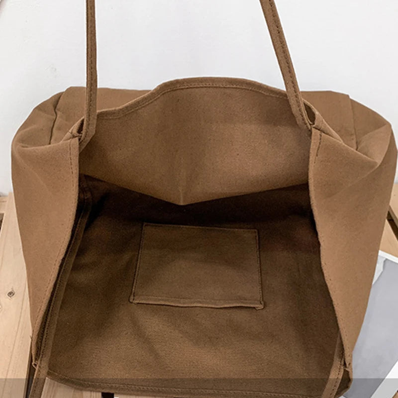 Stijlvolle en Ruime Eco-vriendelijke Canvas Draagtas - Perfect voor de Dagelijkse Avonturen van Vrouwen en Boodschappen!