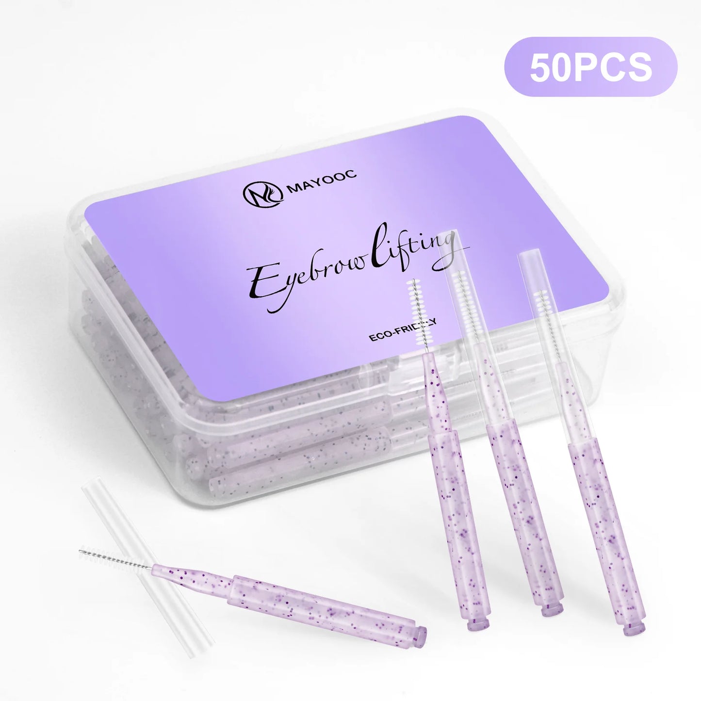 MAYOOC Mini Oogbrauwborstel Set – Wegwerp Oogbrowlifting & Permanent Borstels met Buigbare Microapplicators voor Perfecte Wimpertoepassing