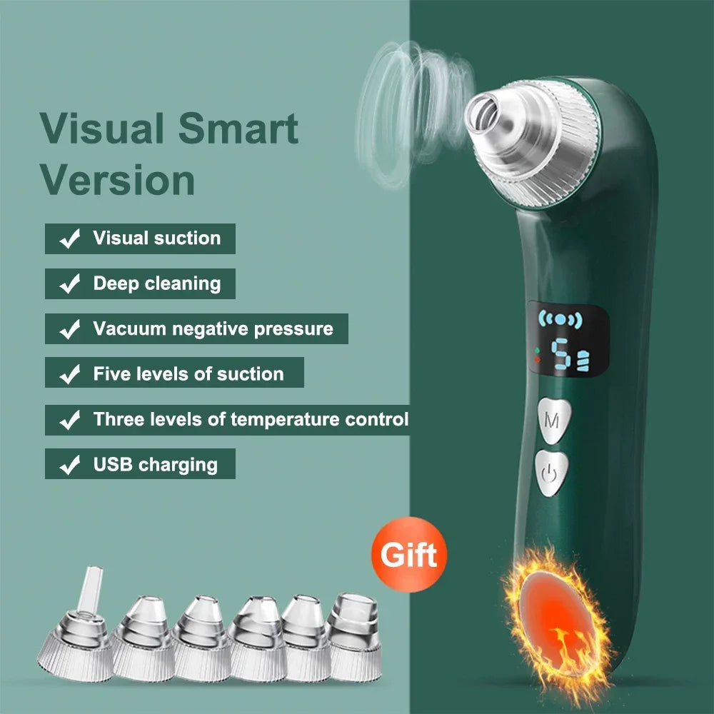 Geavanceerde Gezichts Blackhead en Acne Verwijderaar Machine – Verhitte Elektrische Extractor voor Diepe Reiniging en Panneloze Huid