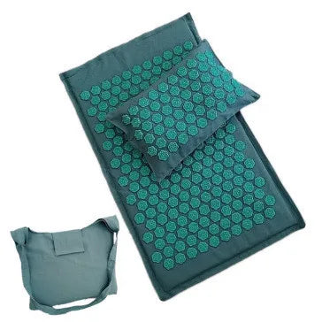 Ervaar Ultieme Ontspanning met onze Natuur Linnen Kokosnoot Palm Massage Yoga Mat & Sportkussen Set – Compleet met Lotus Spike Acupressuur Kussen en Handige Draagtas!