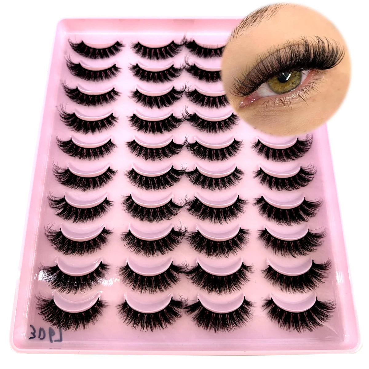2023 Premium 20 Pairs Natuurlijke Lange 3D Minks Valse Wimpers Makeup Kit - Prachtig Gecontroleerde Mink Wimper Extensies voor Verbluffende Ogen!