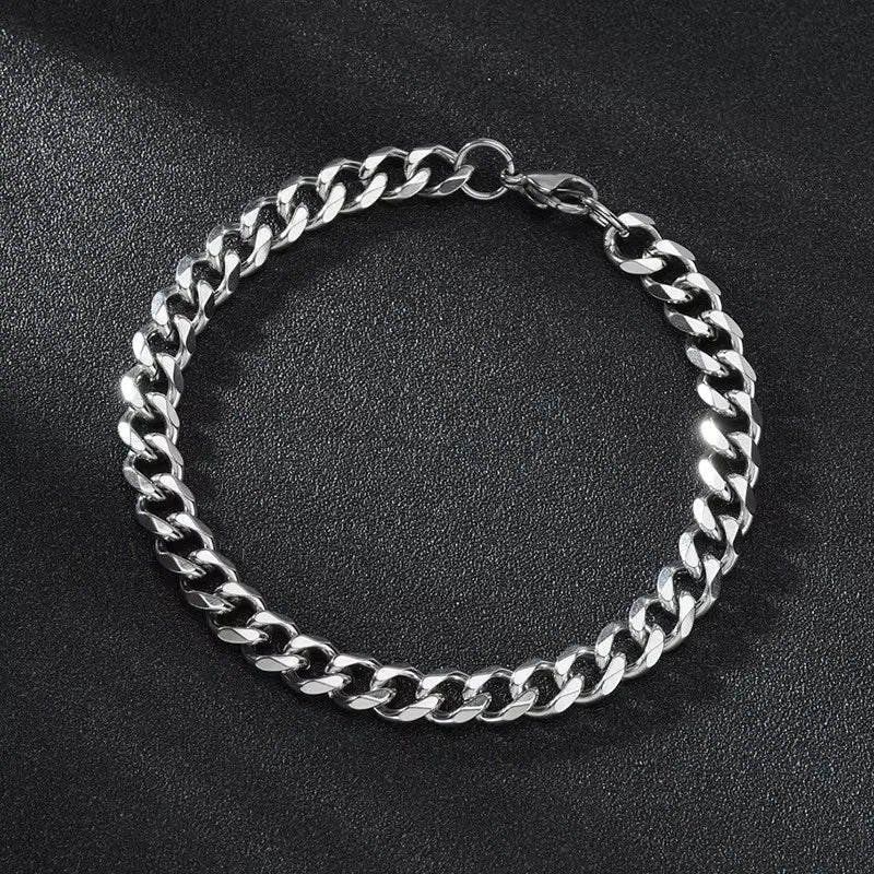 Stijlvolle RVS Curb Cubaanse Schakelarmbanden voor Stellen - Unisex Polssieraad Cadeau voor Hem en Haar