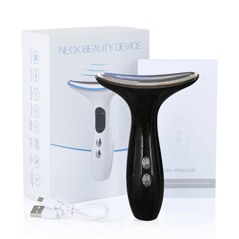 Geavanceerd EMS Micro-Current Huidverzorgingsapparaat voor Nek en Gezicht voor LED IPL Huidverjonging, Vermindering van Dubbele Kin en Verstevigende Gezichtsmassage!