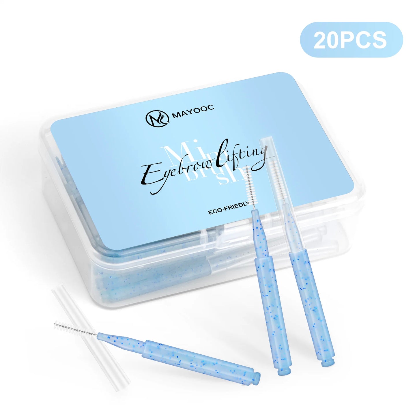 MAYOOC Mini Oogbrauwborstel Set – Wegwerp Oogbrowlifting & Permanent Borstels met Buigbare Microapplicators voor Perfecte Wimpertoepassing