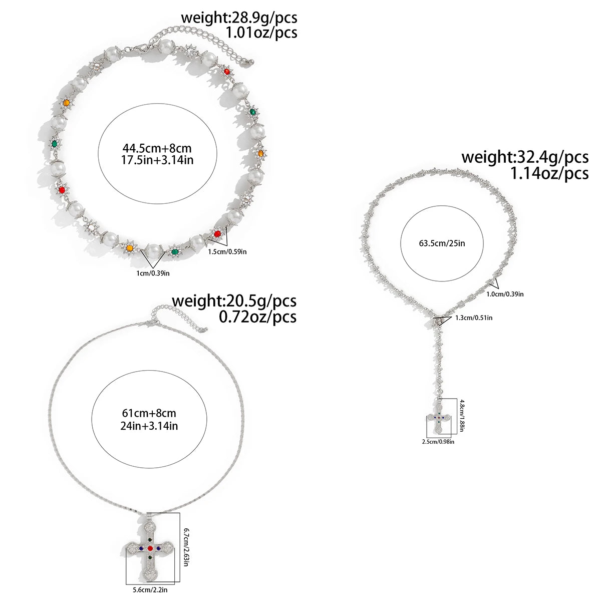 Elegante Ingemark Rhinestone en Imitatieparel Kralen Ketting met Vintage Jezus Kruis Hanger - Een Prachtige Choker voor Bruiden en Speciale Gelegenheden - Y2K Geïnspireerde Sieraden