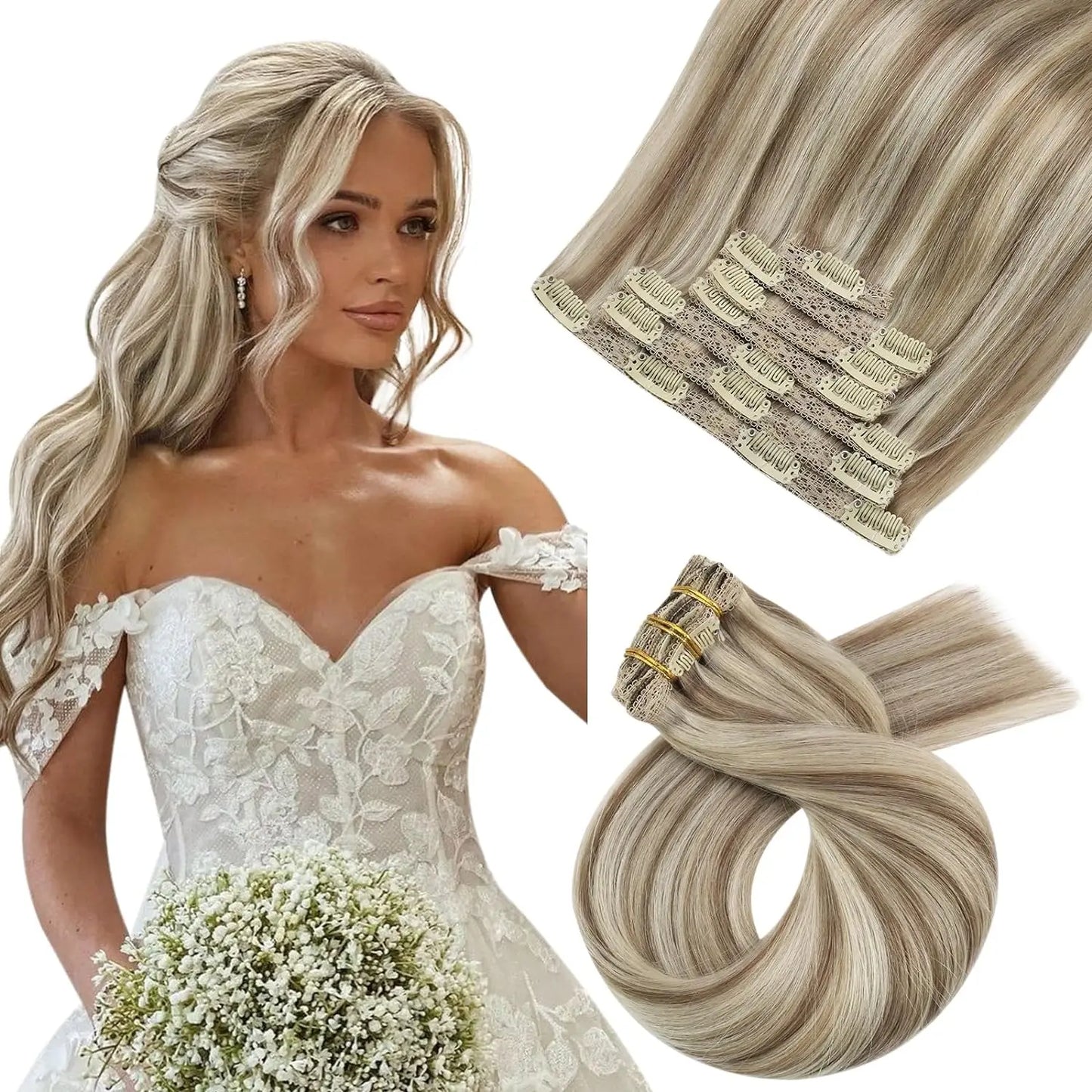 Transformeer je look met Moresoo Premium Clip-In Haarextensions - 100% Natuurlijke Remy Haar, Rechte Stijl, Verkrijgbaar in 5 en 7 Delige Sets!