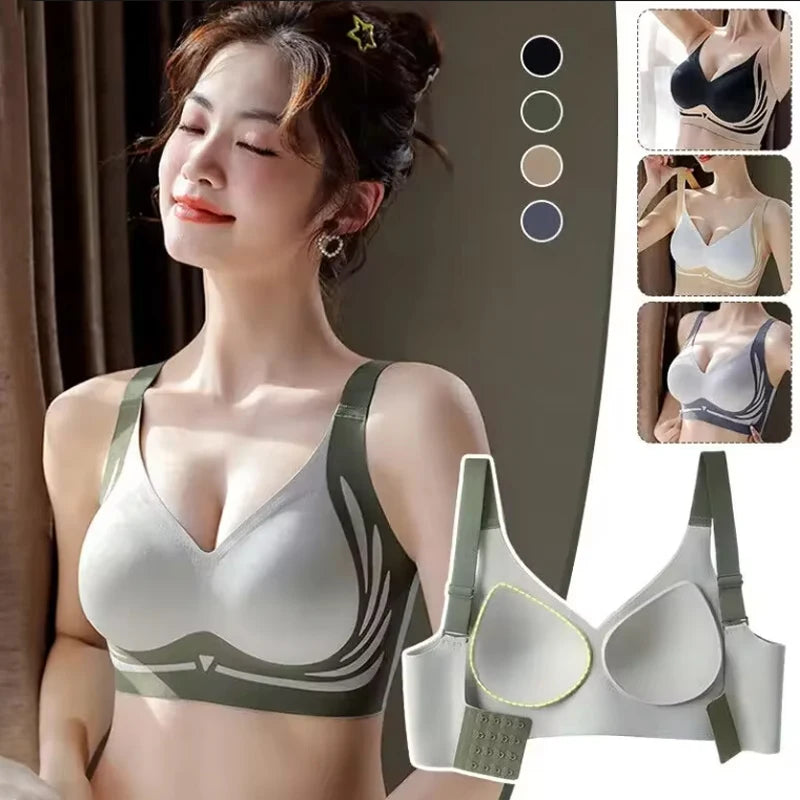 Ultimate Comfort Draadloze Push-Up Bh voor Vrouwen - Zachte Steun, Verstelbare Pasvorm, Anti-Zakken Naadloze Ontwerp voor een Verhoogde Look