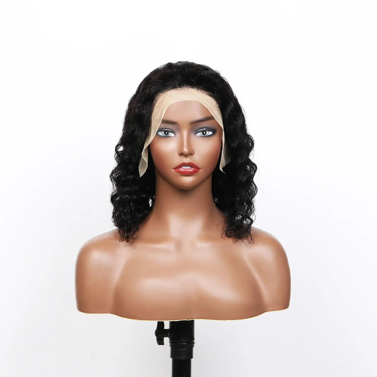 Prachtige Diepe Golf 180% Dichtheid Voor-geplukt Zijdeel Korte Bob Lace Frontal Perook - 13x4 Braziliaans Maagdelijk Menselijk Haar voor Zwarte Vrouwen