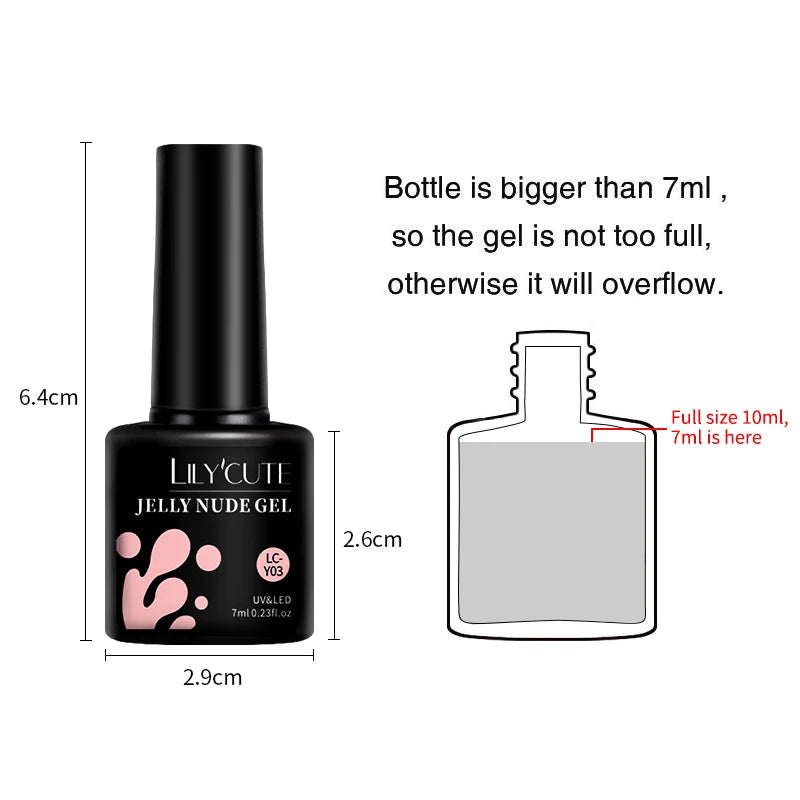LILYCUTE 6-Delige Dromerige Jelly Roze Nude Gel Nagellak Set - 7ml Semi-Permanente Soak Off voor Verbluffende Nagelkunst Manicures