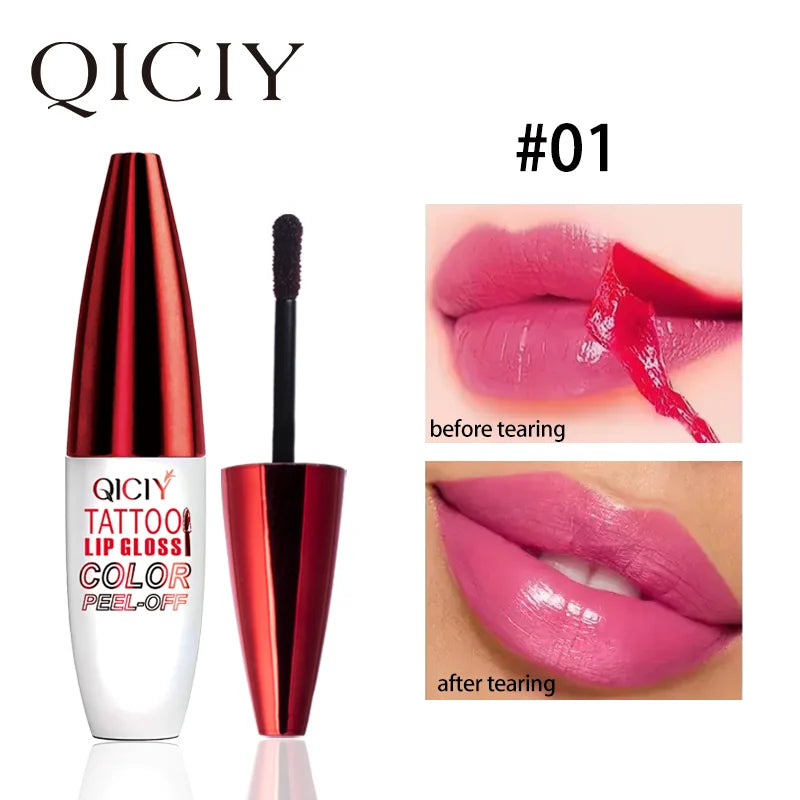 Matte Peel Off Lip Gloss - Waterdichte Tattoo Lippenstift met Overdracht Weerstand - Natuurlijke Roze Tint voor Moeiteloze Contour