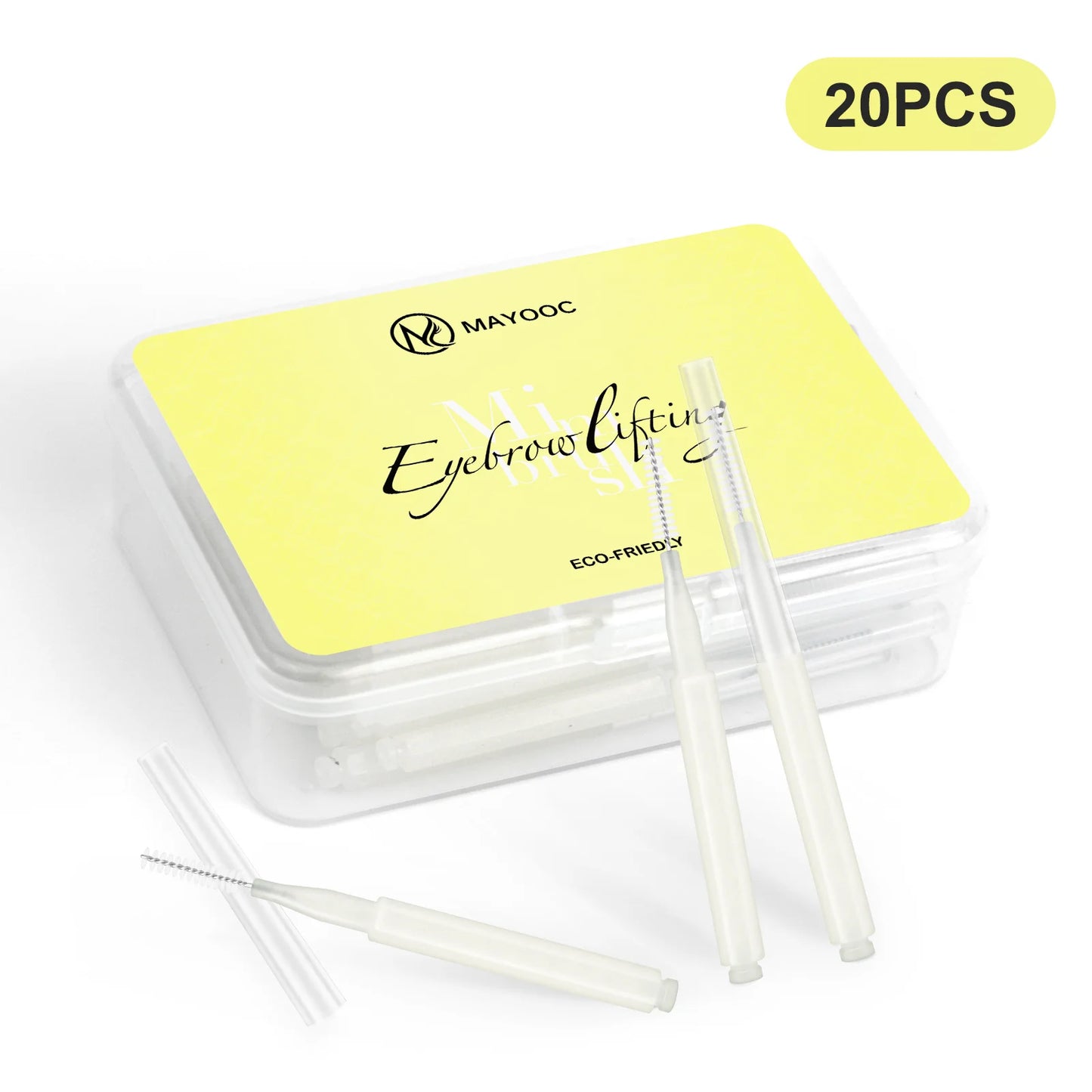 MAYOOC Mini Oogbrauwborstel Set – Wegwerp Oogbrowlifting & Permanent Borstels met Buigbare Microapplicators voor Perfecte Wimpertoepassing
