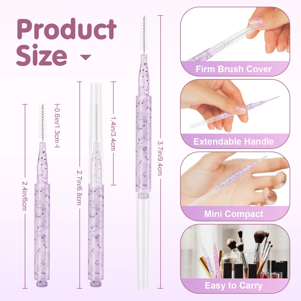 MAYOOC Mini Oogbrauwborstel Set – Wegwerp Oogbrowlifting & Permanent Borstels met Buigbare Microapplicators voor Perfecte Wimpertoepassing