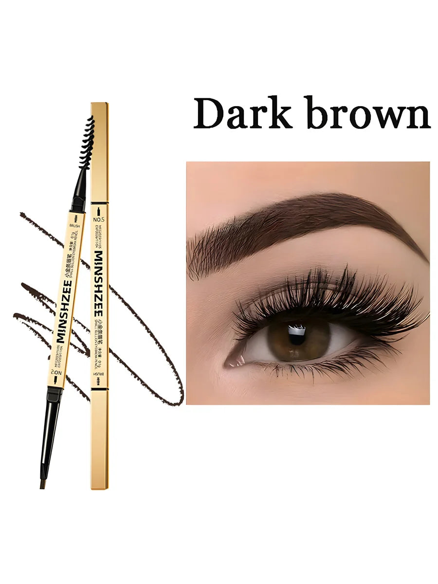 Vlekbestendige Waterdichte Matte Oogbrowpen - Dubbelzijdige Langdurige Bruine Tint met Precisiekwast voor Perfecte Wenkbrauwen!