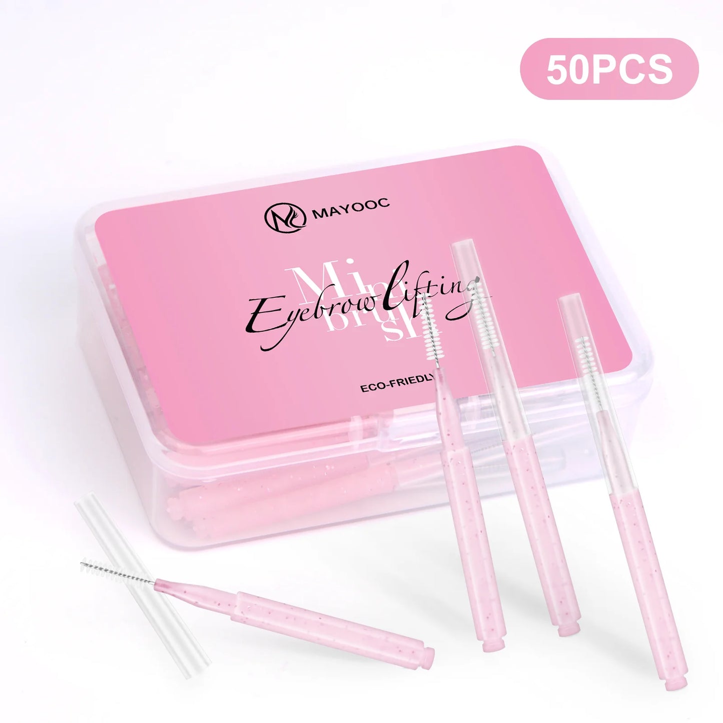 MAYOOC Mini Oogbrauwborstel Set – Wegwerp Oogbrowlifting & Permanent Borstels met Buigbare Microapplicators voor Perfecte Wimpertoepassing