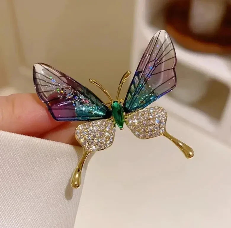Prachtige paarse lavendel kristallen strass broche - Elegante bloemenpin voor jassen & luxe sieraad cadeau voor haar