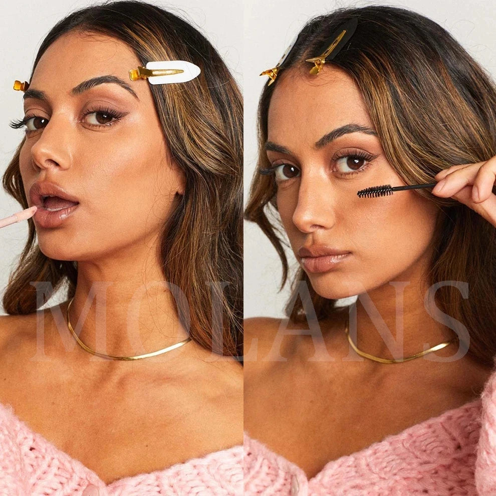 Stylische 10-delige No-Bend Naadloze Haarclipset voor Moeiteloze Zijbangs en Make-up Voorbereiding – Perfecte Haarspeldjes voor Vrouwen en Meisjes!