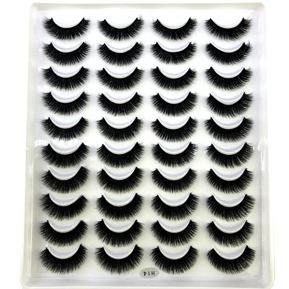 2023 Premium 20 Pairs Natuurlijke Lange 3D Minks Valse Wimpers Makeup Kit - Prachtig Gecontroleerde Mink Wimper Extensies voor Verbluffende Ogen!
