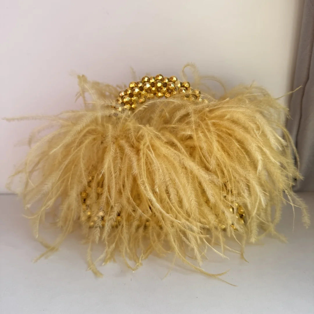 Chic Parelsnoer & Veer Bont Handtas - Designer Acryla Kristallen Doos Tote voor Dames, Handgemaakte Elegantie voor Feesten