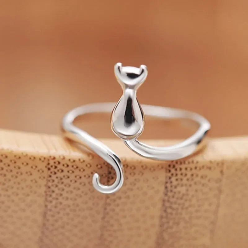 Exquisite 925 Sterling Zilveren Kat Ringen voor Dames - Luxe Designer Sieraden voor Verlovingen en Speciale Gelegenheden
