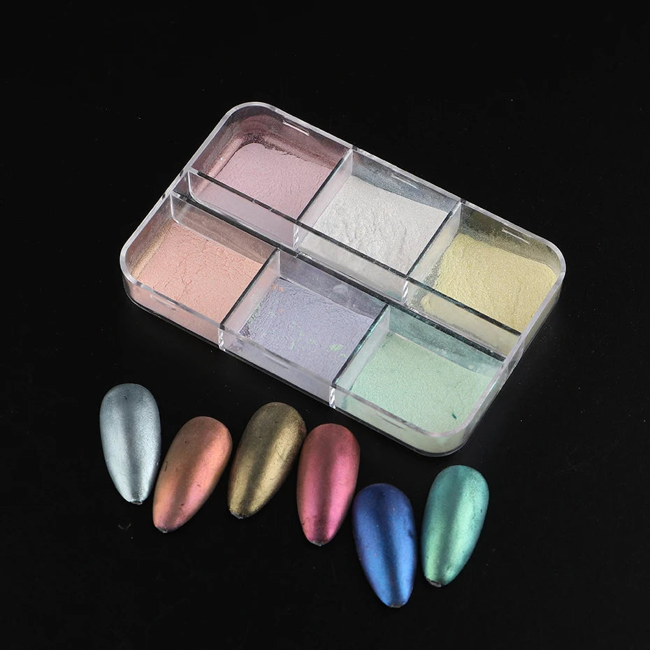 Stralende Maanlicht Metallic Chroom Nagelpoeder – Glanzende Gel Nagellak met Aurora-Laserdust voor Adembenemende Manicures