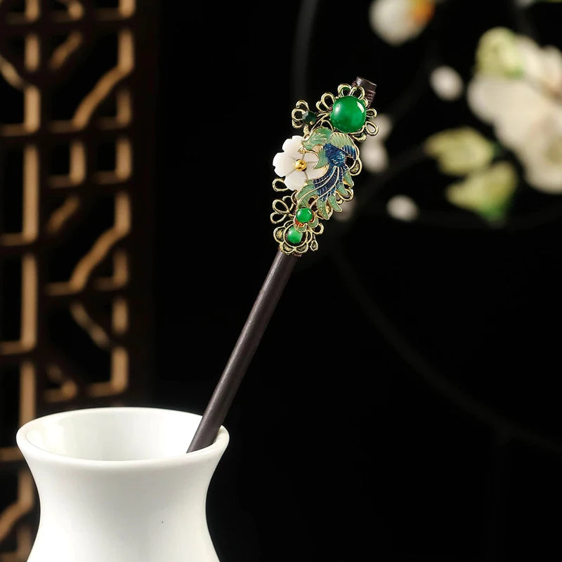 Elegante Handgemaakte Vintage Chinese Haarkammen - Luxe Bloemige Haarspelden voor Huwen en Speciale Evenementen