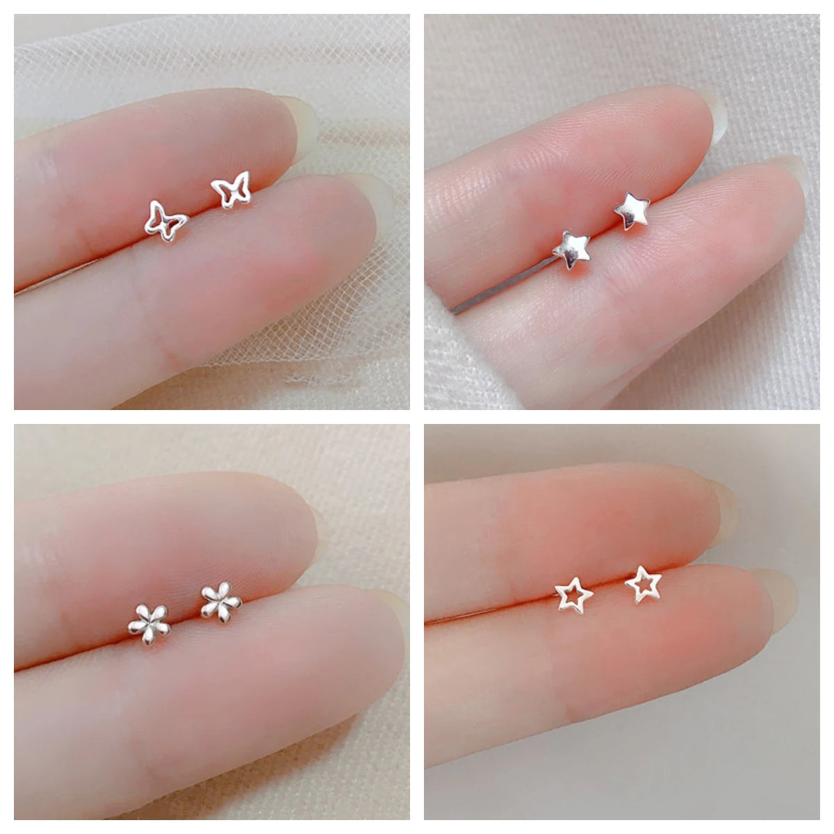 Trendy Hart Oorbellen voor Vrouwen - Hypoallergeen, Minimalistisch Zilveren Sterontwerp Perfect voor Dagelijks Gebruik en Charmante Cadeau-ideeën