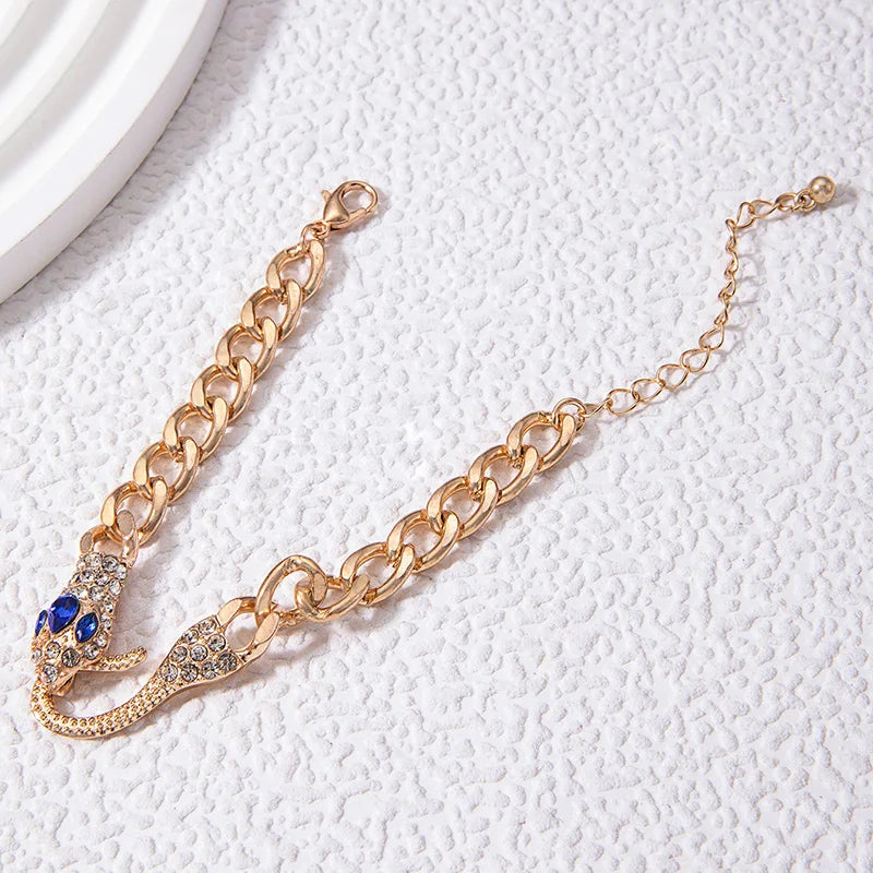 Tocona Elegante Vintage Slangenoog Kristallen Armband - Een Stijlvolle Geometrische Legering Accessoire voor Mannen en Vrouwen Perfect voor Feesten