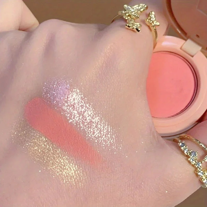 Ultimate 3-in-1 Blush Palette: Langdurige Waterdichte Matte & Shimmer Highlighter voor Perfecte Make-up
