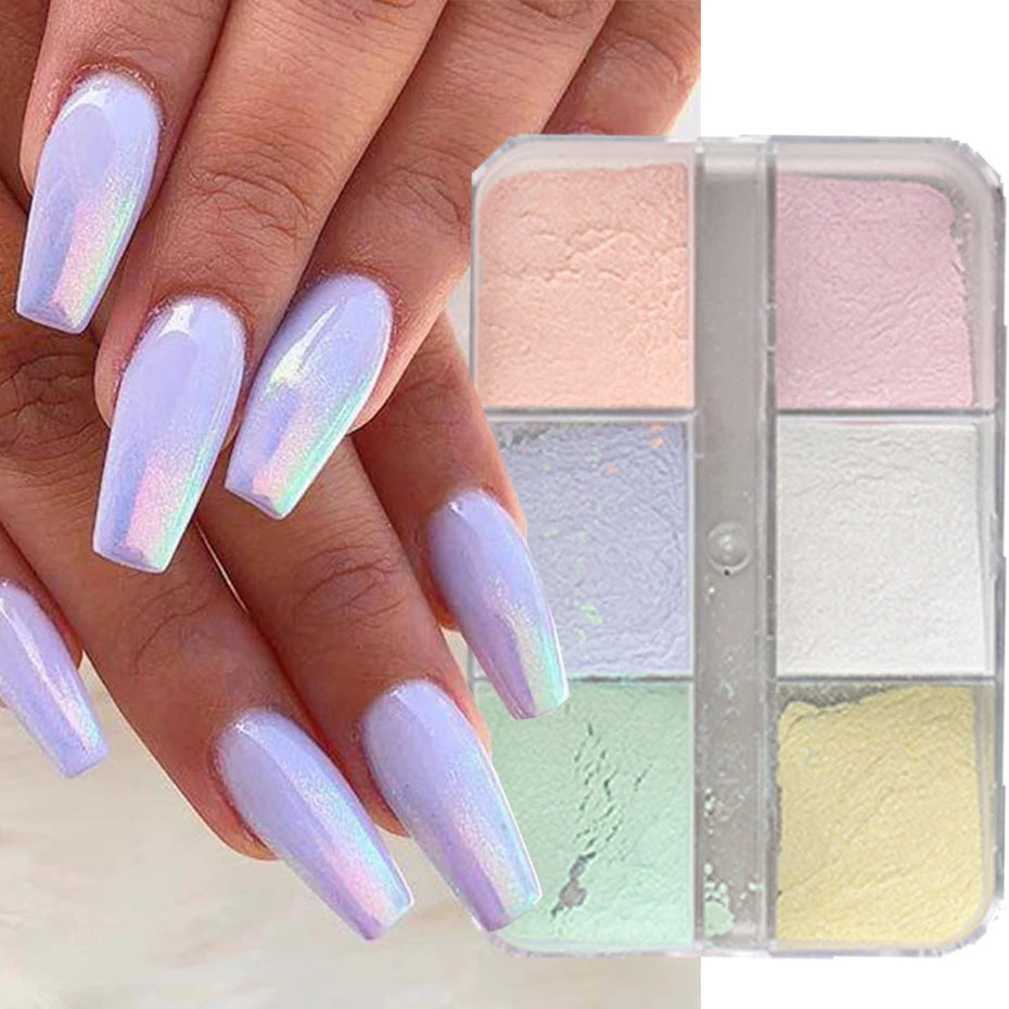 Stralende Maanlicht Metallic Chroom Nagelpoeder – Glanzende Gel Nagellak met Aurora-Laserdust voor Adembenemende Manicures