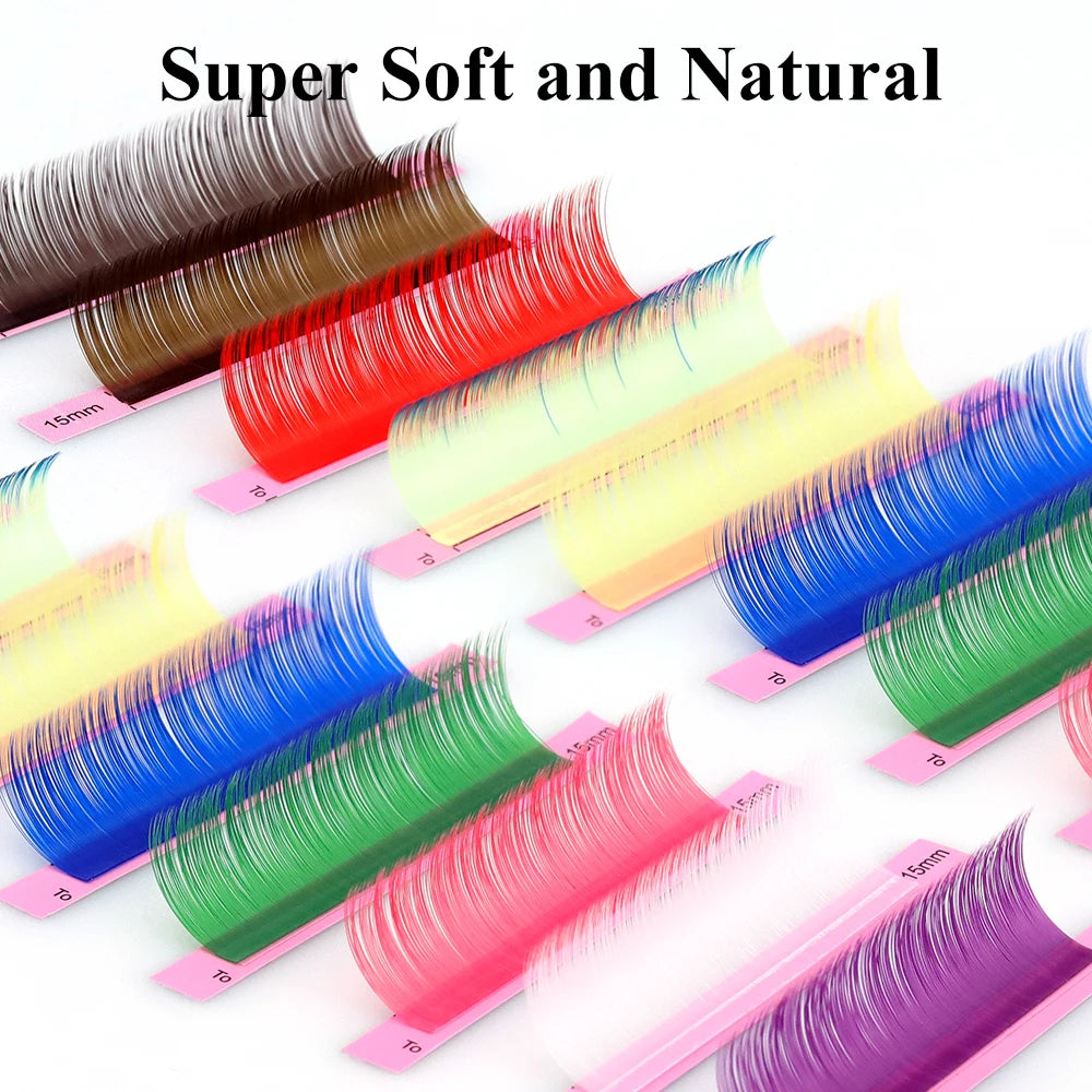 NAGARAKU Prachtige Kleurrijke Valse Wimpers – 7~15mm in Donkerbruin, Lichtbruin, Blauw en Paars voor een Geweldige Makeup Look!