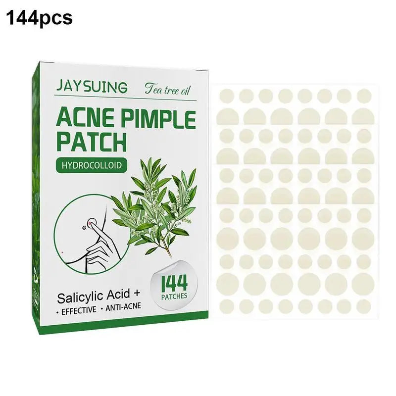 144 Heldere Acne Puistpleisters met Hydrocolloïd, Versterkt met Salicylzuur en Tea Tree Olie om Ontstoken Uitbarstingen te Kalmeren en Witte Punkten te Verbeteren