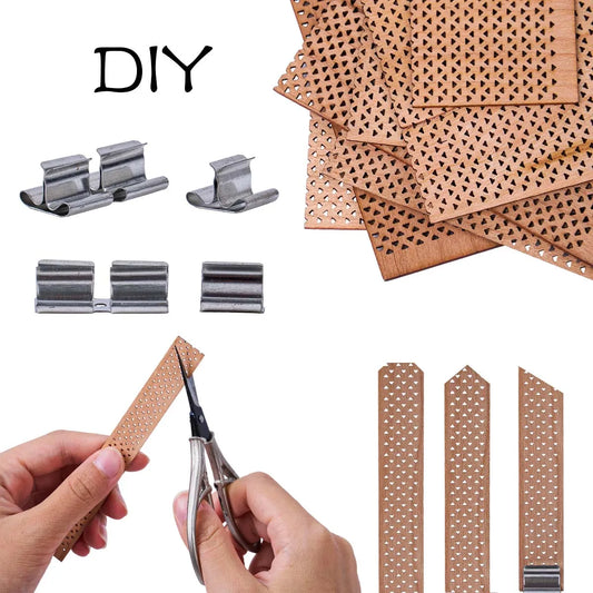 Smokeless Wood Candle Wicks with Metal Clips Multiple Sizes Wooden Wicks for Soy Wax DIY Candle Making