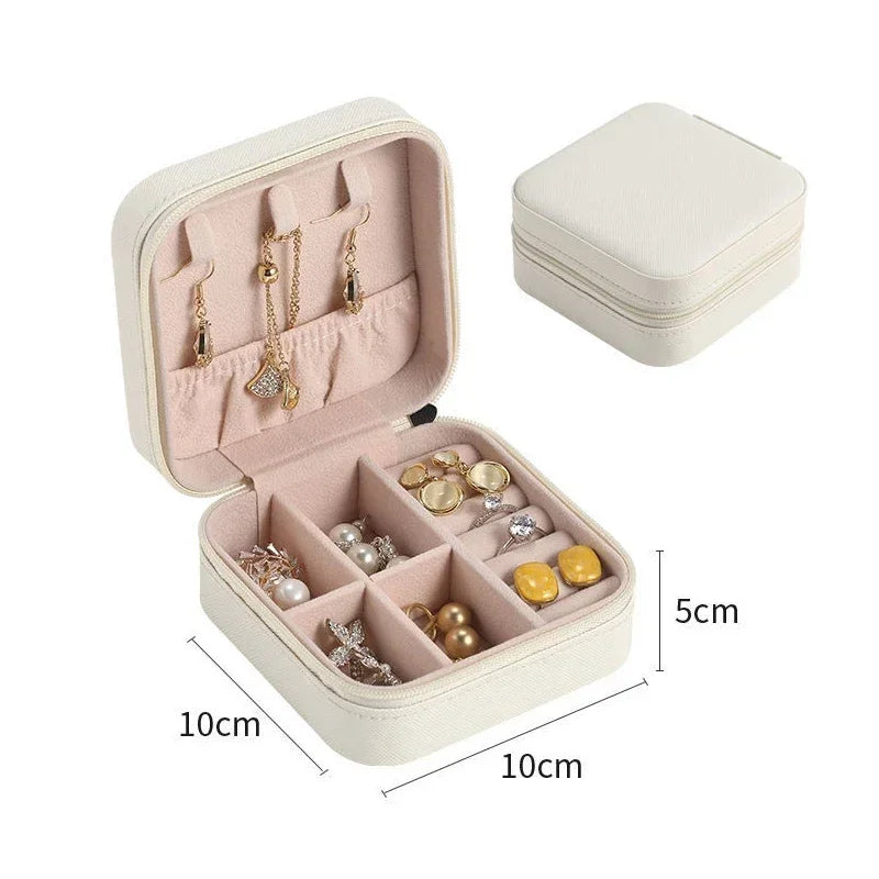 Elegante Draagbare Leren Sieraden Organiser & Reisdoos - Perfect om Je Schatten Veilig en Stylistisch te Houden!
