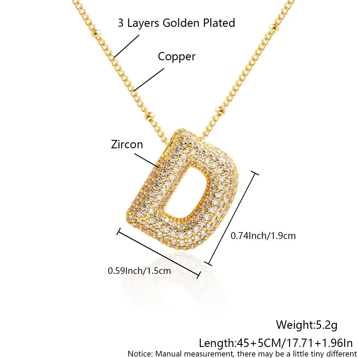 Prachtige Luxe Zirkon Kristal 26 Engelse Letters RVS Kettingen voor Vrouwen – Trendy Choker Ketting Sieraden Groothandel