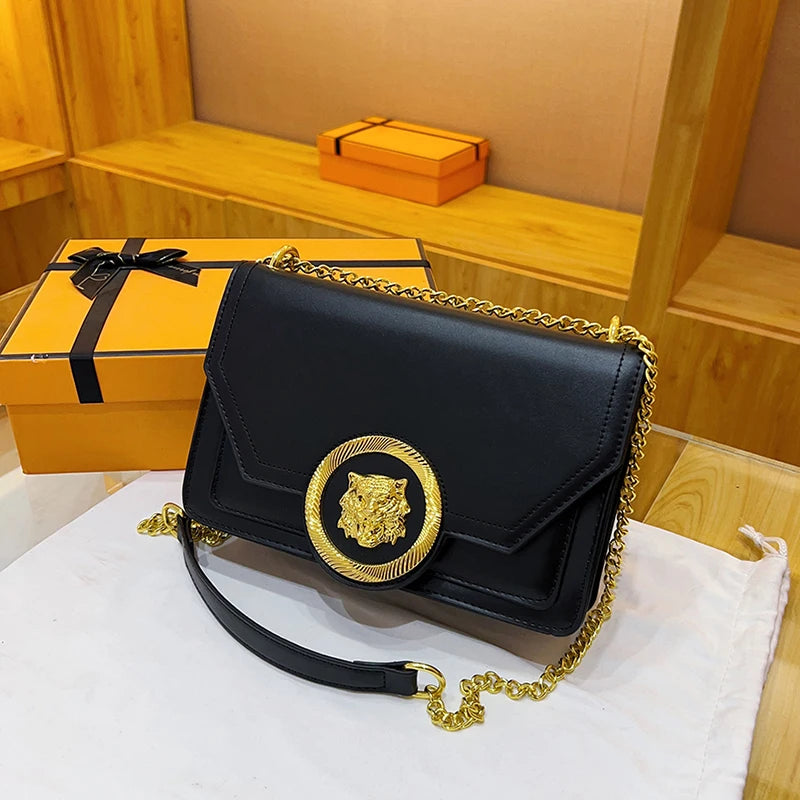 Trendyt 2024 Dames Leren Ketting Schoudertas - Chique Kleine Vierkante Crossbody & Casual Tote Messenger voor Stijlvolle Dames