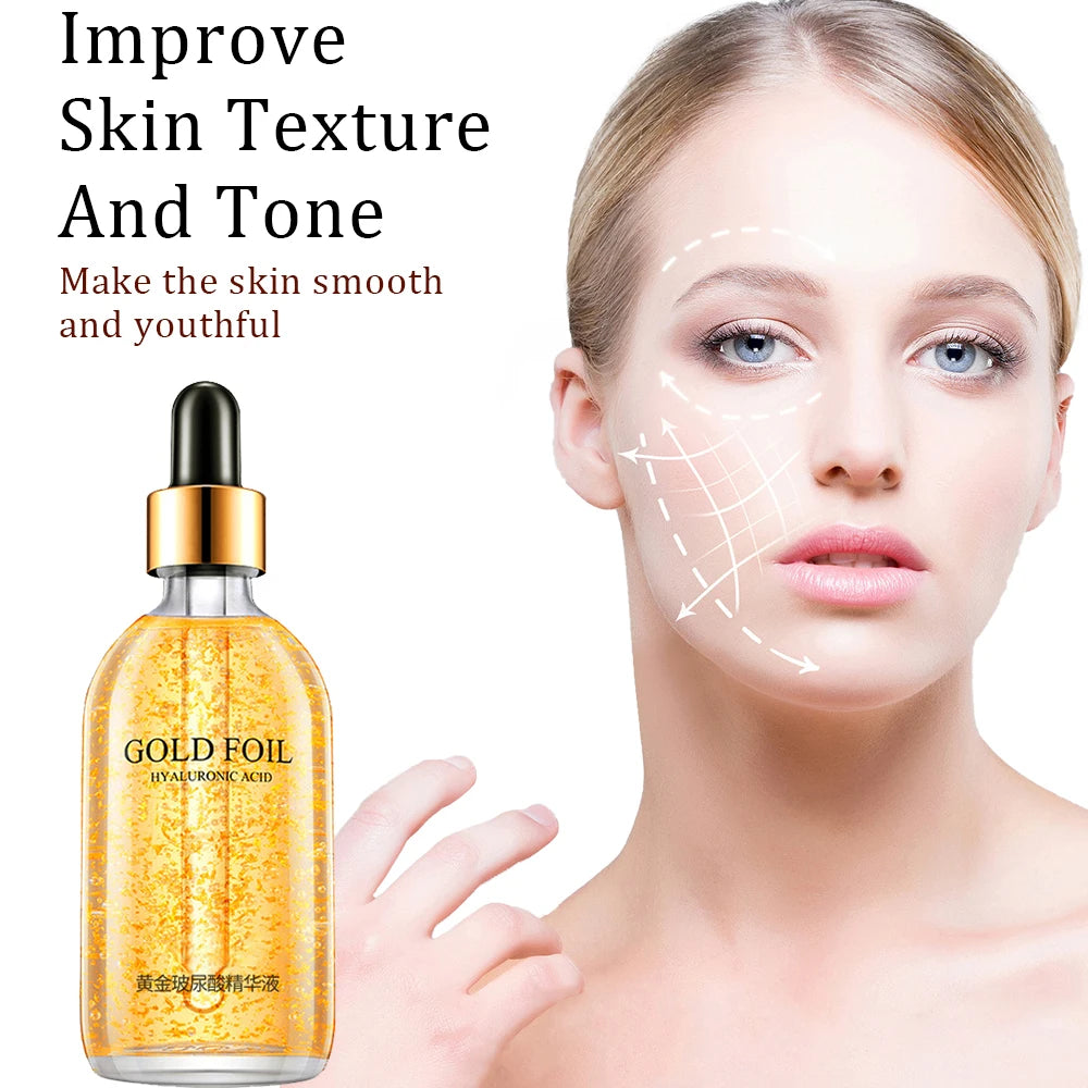 Revitaliseer uw huid met 24K Gouden Hyaluronzuur & Nicotinamide Gezichtsserum - 100ml Collageen-gevulde Essentie voor een Gladde, Jeugdig Uiterlijk!