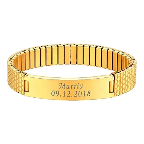 ElaraCuff – Gouden RVS Armband met Unieke Gravure