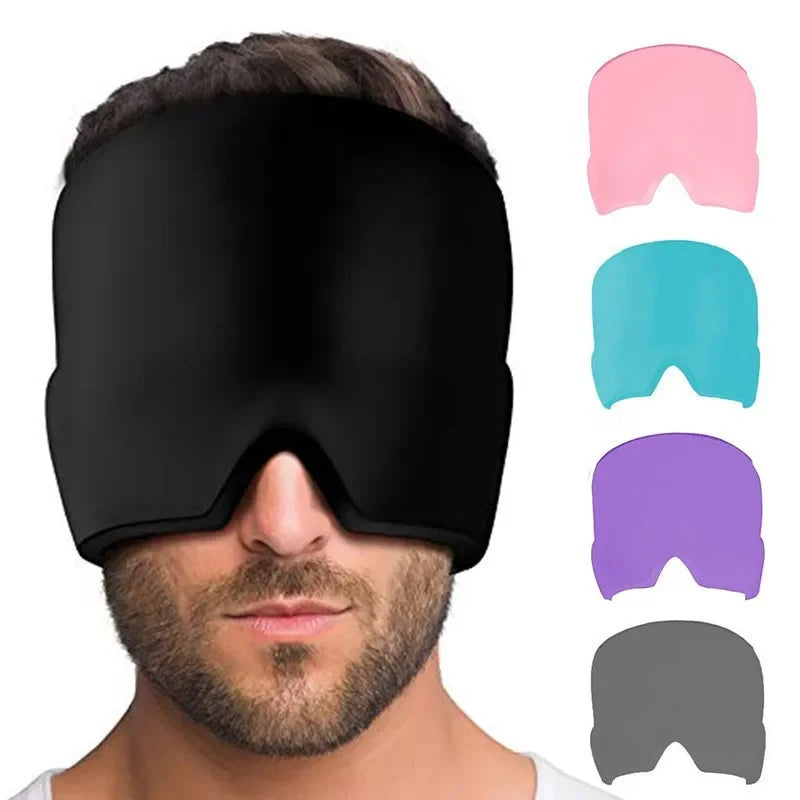 Ultieme Migraine Verlichtingsh mhe - Verzachtende Gel Hot & Cold Therapie IJs Cap voor Hoofdpijn Verlichting & Oogmasker om Stress en Drukpijn te Verlichten